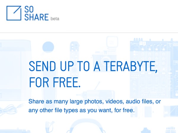 SoShare offre un servizio di scambio file fino a 1TB gratis