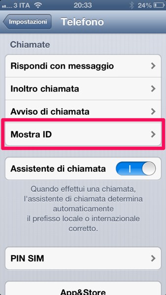 come nascondere numero cellulare iphone