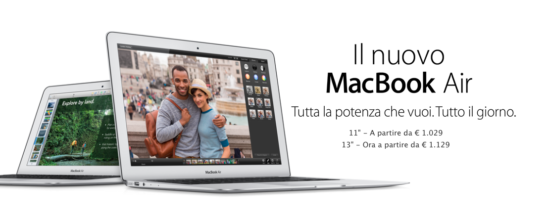 Aggiornati i nuovi Macbook Air 2014, costano 100 € in meno